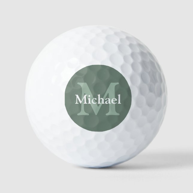 Personalised Sage Green Golf Balls (Front)