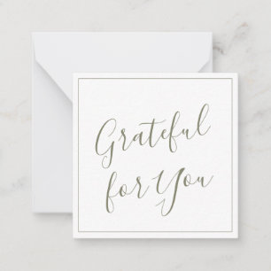 Personalised Sage Green Grateful for You Card