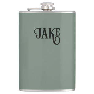 Personalised Sage Green Hip Flask