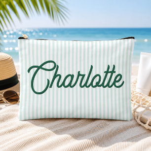 Personalised Sage Green Mint Bay Travel Pouch