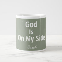 Personalised Sage Green Name God Is On My Side Tea