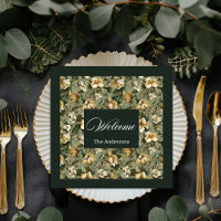 Personalised Sage Green Napkins Shabby Chic Style