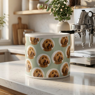 Personalised Sage Green Pet Face Espresso Cup