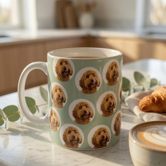Personalised Sage Green Pet Face Mug | Custom Dog  (Creator Uploaded)
