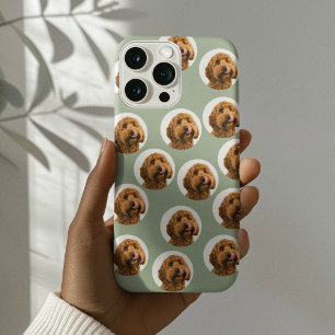 Personalised Sage Green Pet Photo iPhone 15 Pro Case