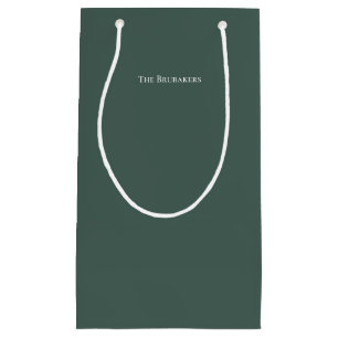 Personalised Sage Green Simple Modern Christmas Small Gift Bag