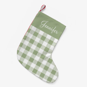 Personalised Sage Green Small Christmas Stocking
