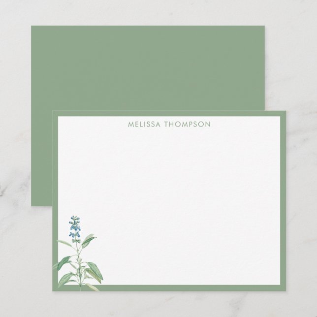 Personalised Sage Green Vintage  Card (Front/Back)