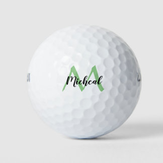 Personalised Sage Monogram Add Name Golf Balls