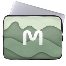 Personalised Sage Wave Laptop Sleeve