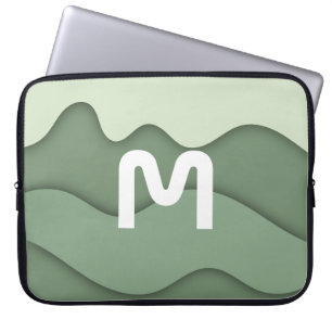 Personalised Sage Wave Laptop Sleeve