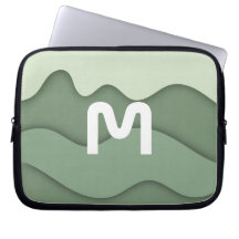 Personalised Sage Wave Laptop Sleeve