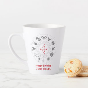 Personalised Sagittarius Zodiac Birthday Gift Latte Mug
