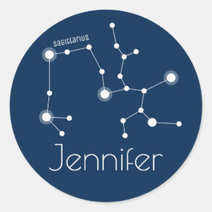 Personalised Sagittarius Zodiac Constellation Classic Round Sticker