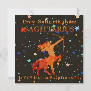 Personalised Sagittarius Zodiac Flat Card