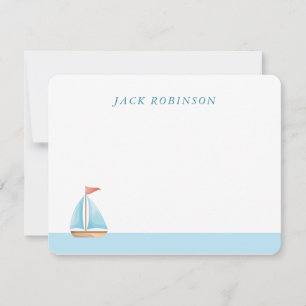 Personalised Sailboat Nautical Note Card