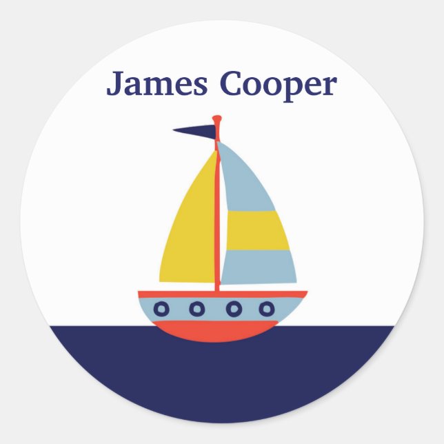 Personalised Sailboat Stickers (Front)