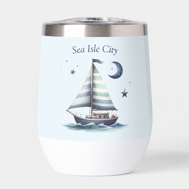 Personalised Sailboat Tumbler (Front)