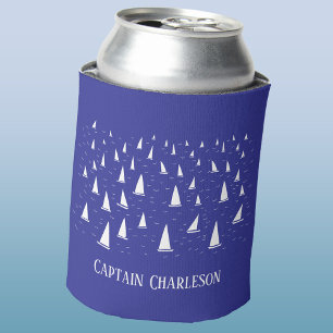 Personalised Sailing Boat Nautical Can Cooler
