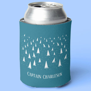 Personalised Sailing Boat Nautical Can Cooler