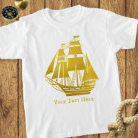 Personalised Sailing Faux Gold Nautical Tall Ship