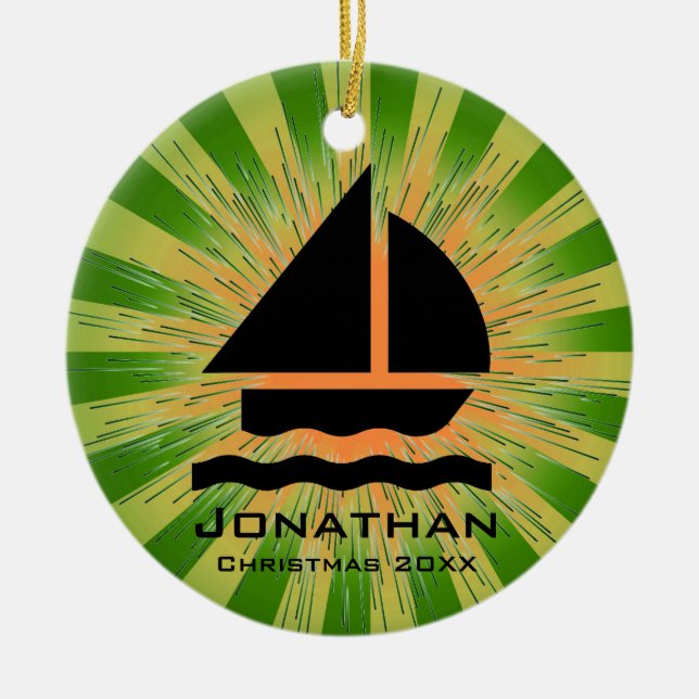 Personalised Sailing Ornament (Front)