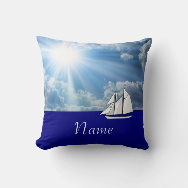 Personalised Sailing Pillow (Front)