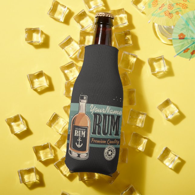 Personalised Sailor Rum Liquor Bottle Retro Sign  Bottle Cooler (In Situ Summer)