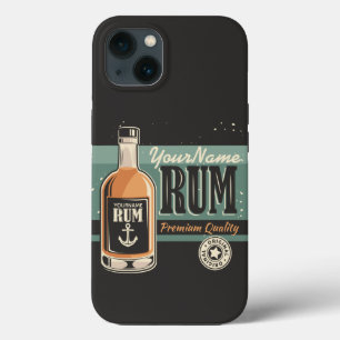 Personalised Sailor Rum Liquor Bottle Retro Sign  iPhone 13 Case