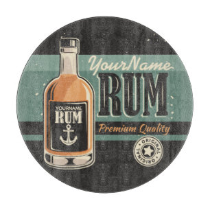 Personalised Sailor Rum Liquor Bottle Retro Sign  Cutting Board