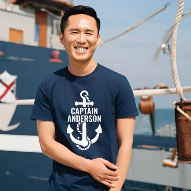 Personalised Sailorman Name Navy Anchor White Text Tri-Blend Shirt (Personalized Sailorman Name Navy Anchor White Text)