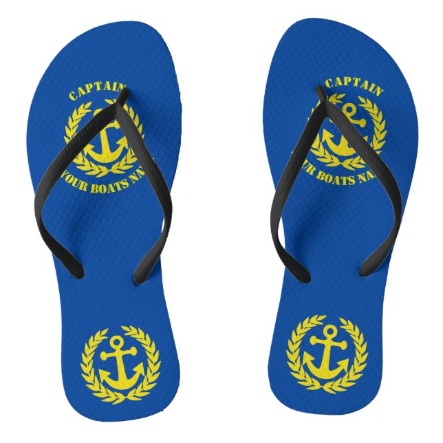 Personalised sailors anchor design flip flops (Footbed)