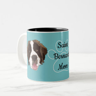 Personalised Saint Bernard Mum/ Dad Two-Tone Coffee Mug