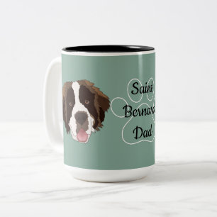 Personalised Saint Bernard Mum/ Dad Two-Tone Coffee Mug