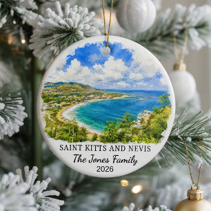 Personalised Saint Kitts and Nevis Ceramic Ornamen Tree Decoration
