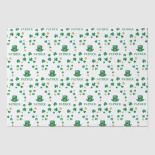 Personalised Saint Patricks Leprechaun Clover Tissue Paper