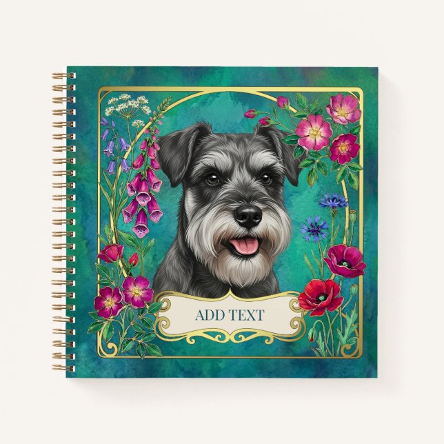 Personalised Salt & Pepper Schnauzer Notebook (Front)