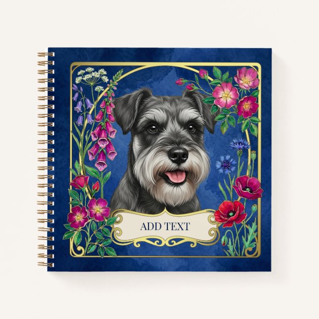 Personalised Salt & Pepper Schnauzer Notebook (Front)