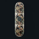 Personalised Samurai And Serpent Skateboard<br><div class="desc">Personalised bold samurai and serpent snake Asian art skateboard with your initials in the middle.</div>