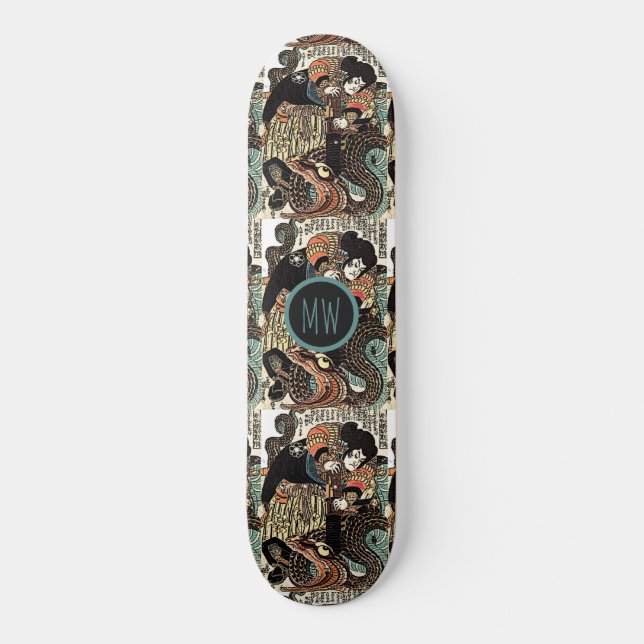 Personalised Samurai And Serpent Skateboard (Front)