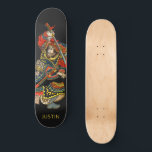 Personalised Samurai Black Skateboard<br><div class="desc">Personalised bold samurai warrior Asian art black skateboard with your name added. Lush bold colours.</div>