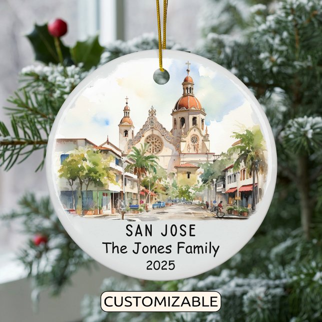 Personalised San Jose Ornament, California Ceramic Tree Decoration (Creator Uploaded)
