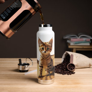 Personalised Sand Cat Water Bottle
