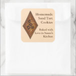 Personalised Sand Tart Christmas Cookie PA Dutch Square Sticker<br><div class="desc">Features an original illustration of a Christmas cookie shaped like a cinnamon sugar sand tart. Simply personalise with your name for a fun homemade gift! This design is also available on other products. Lots of additional home baking, cooking, canning, and preserving labels and packaging products are also available from this...</div>