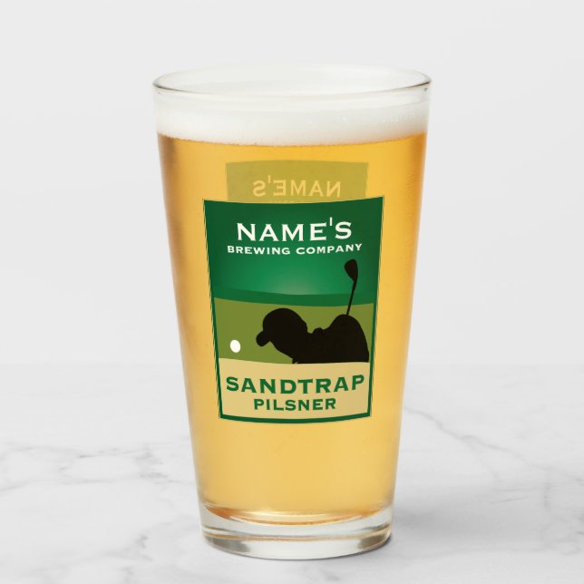 Personalised Sandtrap Pilsner Glass (Front Filled)