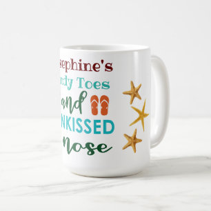 Personalised Sandy Toes & Sun Kissed Nose Coffee Mug