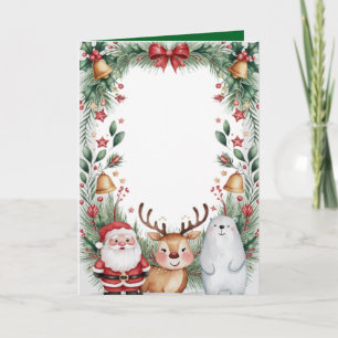 Personalised Santa and Friends Christmas Card