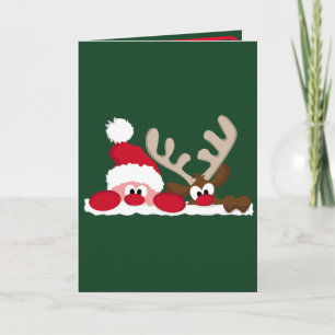 Personalised Santa and Reindeer Christmas Card