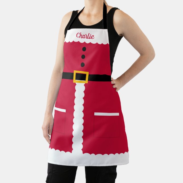 Personalised Santa Apron Christmas Baking Aprons (Insitu)