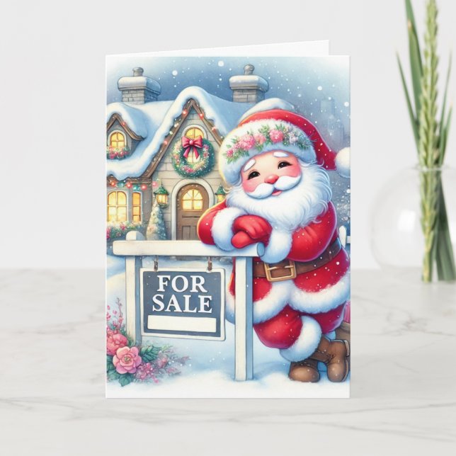 Personalised Santa as a Real Estate Agent Holiday Card (Front)